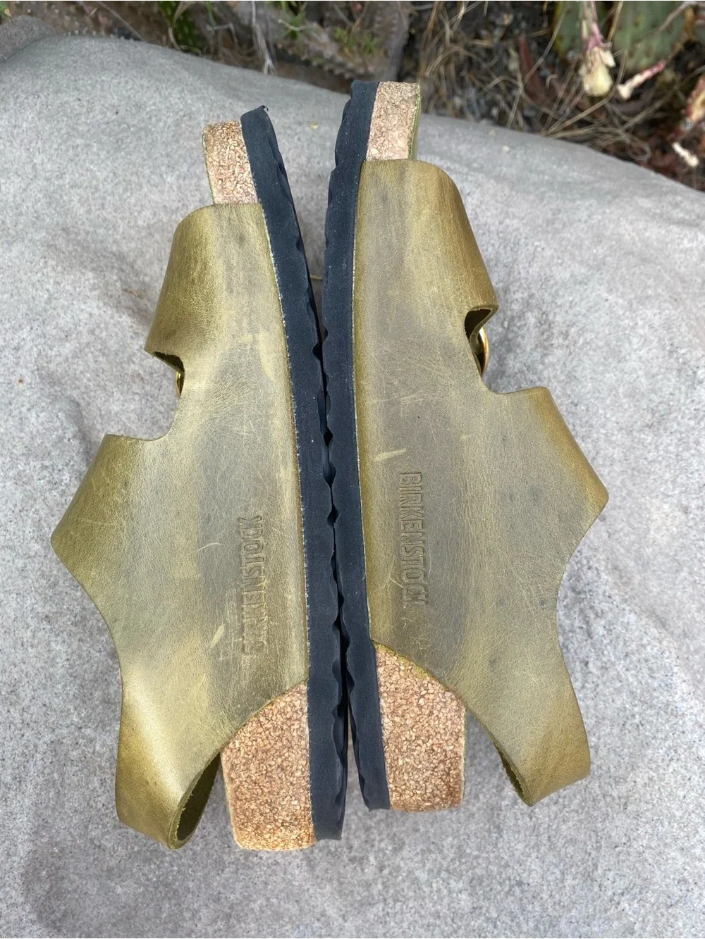 Birkenstock Milano Big Buckle Olive Green Oiled Leather Exquisite